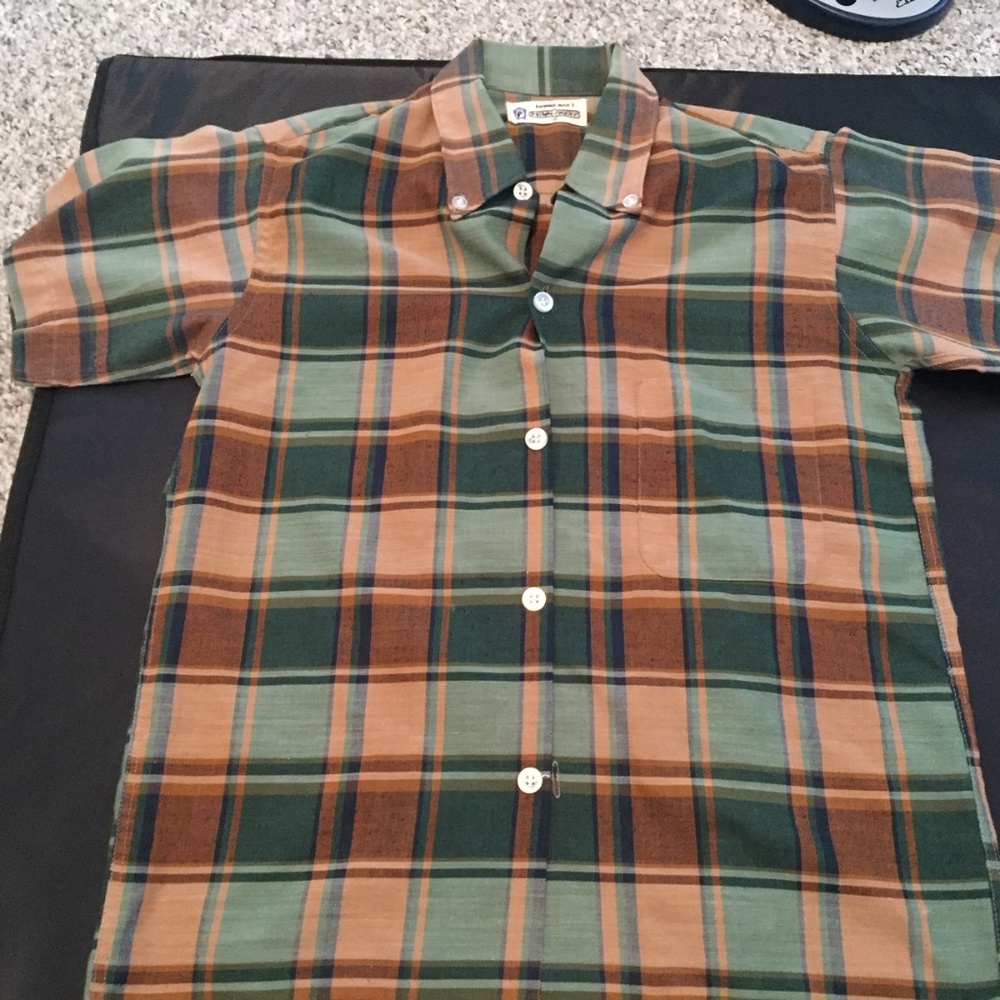 Town Craft Penn Prest Button Down Plad Shirt SZ 12
